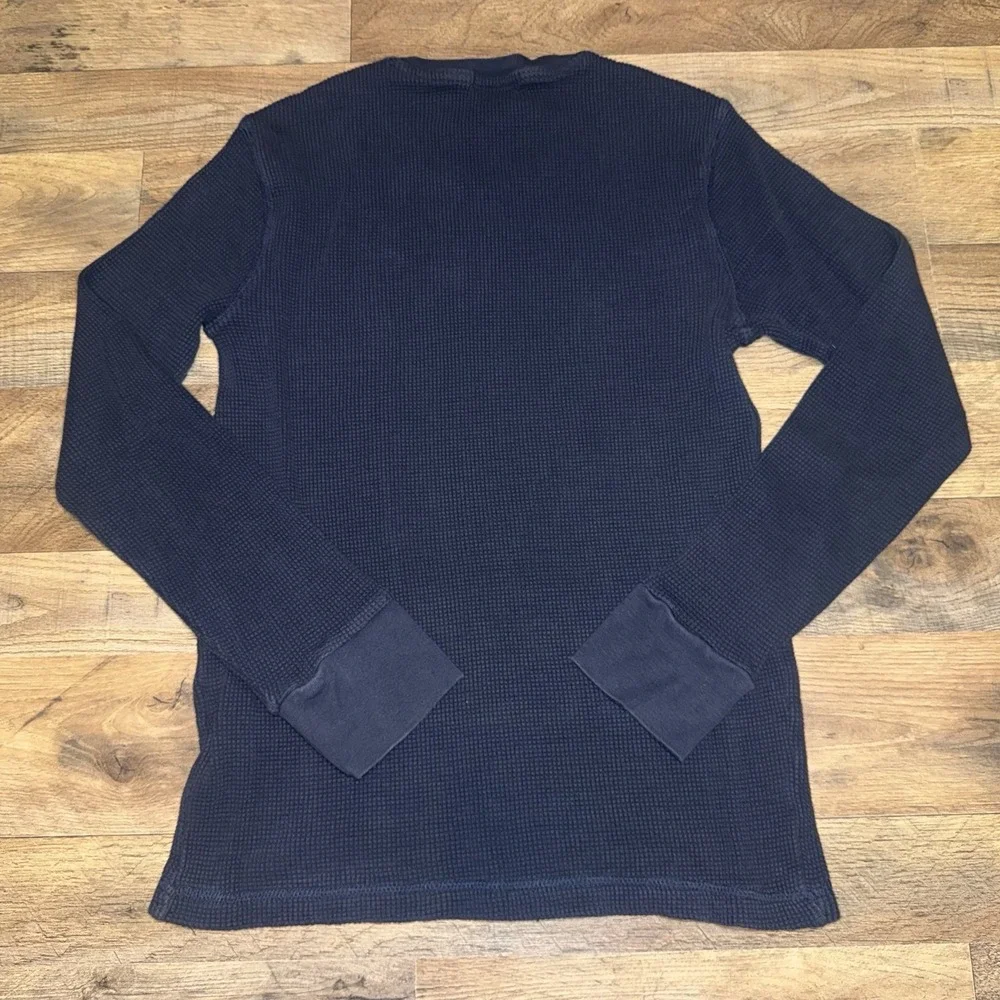 Polo Ralph Lauren Blue Long Sleeve Waffle Knit Thermal Shirt Men's Medium